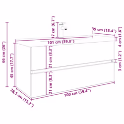 vidaXL Sink Cabinet with Built-in Basin and Faucet Artisan Oak - Additional view 9