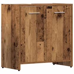vidaXL Bathroom Furniture Set 4 Piece Storage Cabinet Cupboard Multi Colours - old wood - Additional view 4