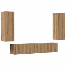 vidaXL TV Cabinet Set 5 Piece Chipboard TV Stand Multi Colours Multi Sizes - artisan oak