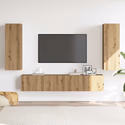 vidaXL TV Cabinet Set 5 Piece Chipboard TV Stand Multi Colours Multi Sizes - artisan oak