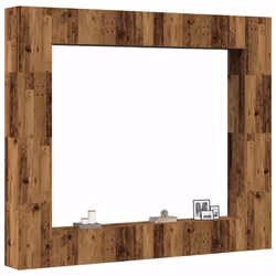 vidaXL Wall Mounted TV cabinets 8 pcs Old Wood Engineered Wood tv stand
