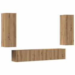 vidaXL TV Cabinet Set Engineered Wood TV Unit Multi Colours/Sizes 4/6/10 Piece - artisan oak