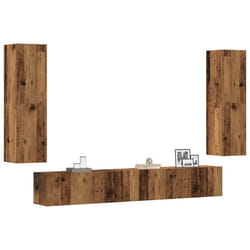 vidaXL Wall Mounted TV cabinets 4 pcs Old Wood Engineered Wood tv stand