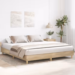 vidaXL Bed Frame without Mattress Sonoma Oak 160x200cm Engineered Wood