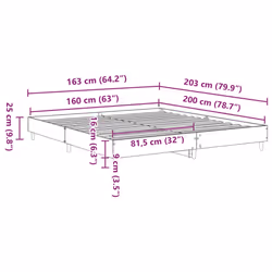 vidaXL Bed Frame without Mattress Sonoma Oak 160x200cm Engineered Wood