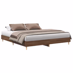 vidaXL Bed Frame without Mattress Brown Oak 160x200cm Engineered Wood