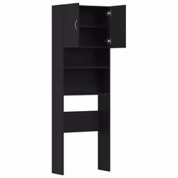 vidaXL Washing Machine Cabinet Black Oak 64x24x190 cm Engineered Wood - Additional view 4