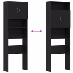 vidaXL Washing Machine Cabinet Black Oak 64x24x190 cm Engineered Wood - Additional view 8