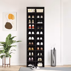 vidaXL Shoe Cabinet Black Oak 54x34x183 cm Engineered Wood shoe storage - Additional view 2