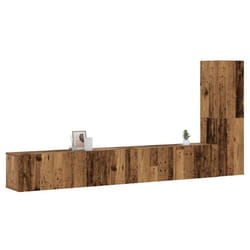 vidaXL Wall Mounted TV cabinets 3 pcs Old Wood Engineered Wood tv stand
