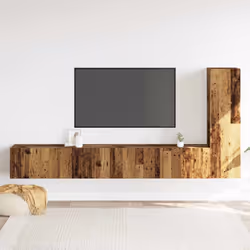 vidaXL Wall Mounted TV cabinets 3 pcs Old Wood Engineered Wood tv stand - Additional view 2