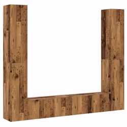 vidaXL TV Cabinet Set 6 Piece Chipboard TV Cabinet Multi Colours Multi Sizes - old wood