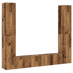 vidaXL TV Cabinet Set 6 Piece Chipboard TV Cabinet Multi Colours Multi Sizes - old wood