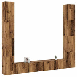 vidaXL Wall Mounted TV cabinets 6 pcs Old Wood Engineered Wood tv stand