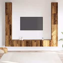 vidaXL Wall Mounted TV cabinets 6 pcs Old Wood Engineered Wood tv stand