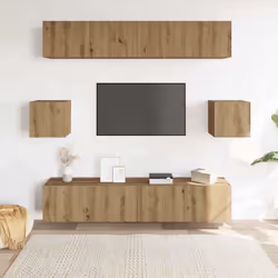 vidaXL 6 Piece TV Cabinet Set Wall-mounted Artisan Oak Engineered Wood