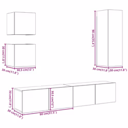 vidaXL 5 Piece TV Cabinet Set Wall-mounted Old Wood Engineered Wood tv cabinet