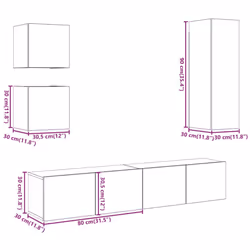 vidaXL 5 Piece TV Cabinet Set Wall-mounted Artisan Oak Engineered Wood
