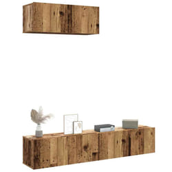 vidaXL 3 Piece TV Cabinet Set Wall-mounted Old Wood Engineered Wood tv cabinet