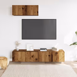 vidaXL 3 Piece TV Cabinet Set Wall-mounted Old Wood Engineered Wood tv cabinet