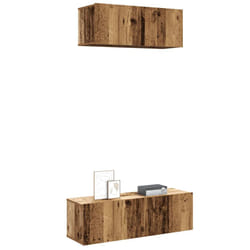 vidaXL 2 Piece TV Cabinet Set Wall-mounted Old Wood Engineered Wood tv cabinet