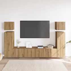 vidaXL TV Cabinet Set 8 Piece Engineered Wood TV Stand Multi Colours/Sizes - artisan oak