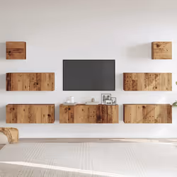 vidaXL 7 Piece TV Cabinet Set Wall-mounted Old Wood Engineered Wood tv cabinet