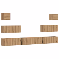 vidaXL 7 Piece TV Cabinet Set Wall-mounted Artisan Oak Engineered Wood