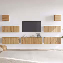 vidaXL 7 Piece TV Cabinet Set Wall-mounted Artisan Oak Engineered Wood