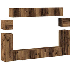vidaXL TV Cabinet Set Engineered Wood TV Unit Multi Colours/Sizes 8/10 Piece - old wood
