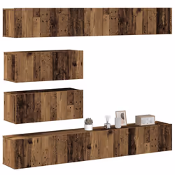 vidaXL 6 Piece TV Cabinet Set Wall-mounted Old Wood Engineered Wood tv cabinet