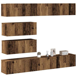 vidaXL 6 Piece TV Cabinet Set Wall-mounted Old Wood Engineered Wood tv cabinet