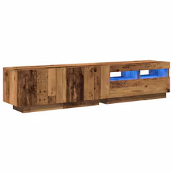 vidaXL TV Cabinet with LED Lights Old Wood 180x35x40 cm Engineered Wood - Additional view 2