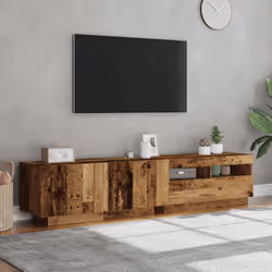 vidaXL TV Cabinet with LED Lights Old Wood 180x35x40 cm Engineered Wood - Additional view 3