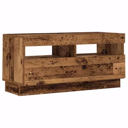 vidaXL TV Cabinet with LED Lights Old Wood 180x35x40 cm Engineered Wood - Additional view 5