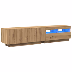 vidaXL TV Cabinet with LED Lights Artisan Oak 180x35x40 cm Engineered Wood - Additional view 2