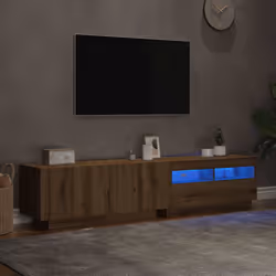 vidaXL TV Cabinet with LED Lights Artisan Oak 180x35x40 cm Engineered Wood - Additional view 4