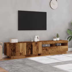 vidaXL TV Cabinet with LED Lights Old Wood 200x35x40 cm Engineered Wood - Additional view 3
