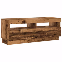 vidaXL TV Cabinet with LED Lights Old Wood 200x35x40 cm Engineered Wood - Additional view 5