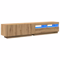 vidaXL TV Cabinet with LED Lights Artisan Oak 200x35x40 cm Engineered Wood - Additional view 2