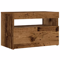 vidaXL 1/2x Bedside Cabinet and LED Light Engineered Wood Decor Multi Colours - old wood