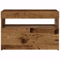 vidaXL 1/2x Bedside Cabinet and LED Light Engineered Wood Decor Multi Colours - old wood - Additional view 6