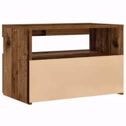 vidaXL 1/2x Bedside Cabinet and LED Light Engineered Wood Decor Multi Colours - old wood - Additional view 8