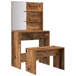 vidaXL Dressing Table Set HomeVanity Table Makeup Vanity Desk Cosmetic Table - old wood