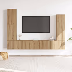 vidaXL TV Cabinet Set 4 Piece Engineered Wood Multi Colours 100/80x30x30 cm - artisan oak, 100 cm