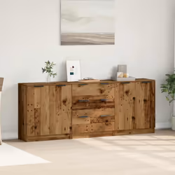 vidaXL Sideboards 3 pcs Old Wood 60x30x70 cm Engineered Wood storage cabinet