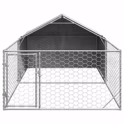 vidaXL Outdoor Dog Kennel with Run 5x2x1.5 m Galvanised Steel outdoor dog cage