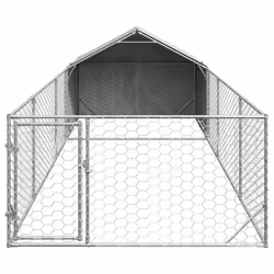 vidaXL Outdoor Dog Kennel with Run 6x2x1.5 m Galvanised Steel outdoor dog cage