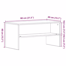 vidaXL TV Cabinet Black Oak 80x40x40 cm Engineered Wood TV stand TV sideboard - Additional view 9