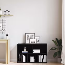 vidaXL Bookcase Black Oak 50x25x80 cm Engineered Wood bookshelf book case